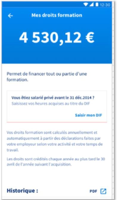 Mon Compte Formation-soldes droits formation