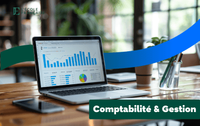 Ordinateur avec des logiciels comptables
