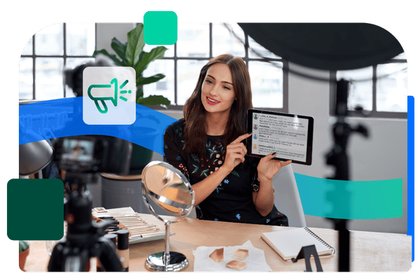 Influenceuse en train de se filmer