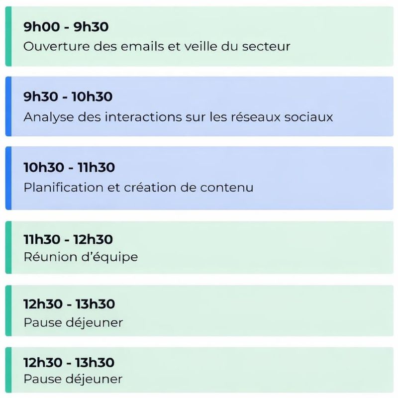 Agenda influenceur matin