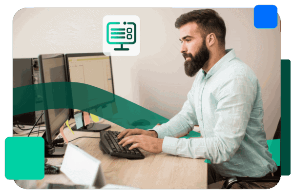 Homme travaillant sur un ordinateur